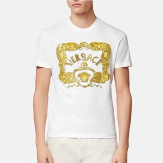 베르사체 남성 이니셜 화이트 티셔츠 - Versace Mens Initial White Tshirts - vec08x