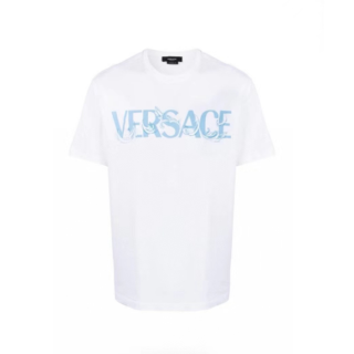 베르사체 남성 이니셜 화이트 티셔츠 - Versace Mens Initial White Tshirts - vec10x