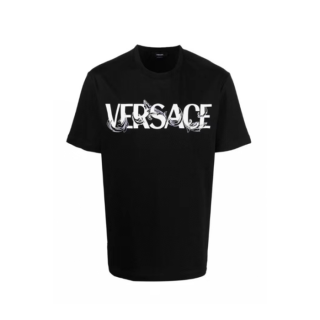 베르사체 남성 이니셜 블랙 티셔츠 - Versace Mens Initial Black Tshirts - vec11x