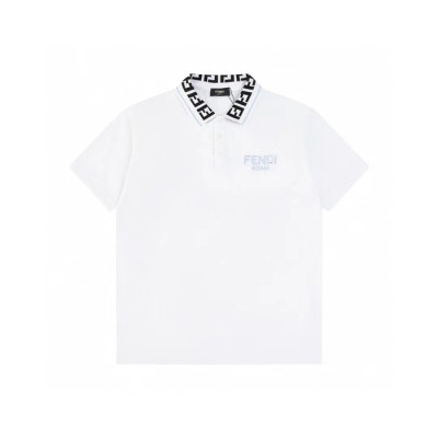 펜디 남성 화이트 티셔츠 - Fendi Mens White Tshirts - fec213x