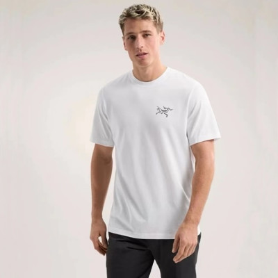 아크테릭스 남성 화이트 티셔츠 - Arcteryx Mens White Tshirts - arc19x