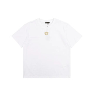 베르사체 남성 이니셜 화이트 티셔츠 - Versace Mens Initial White Tshirts - vec13x