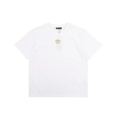 베르사체 남성 이니셜 화이트 티셔츠 - Versace Mens Initial White Tshirts - vec13x