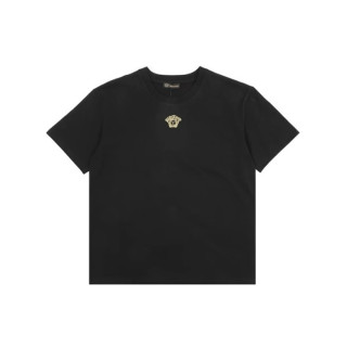 베르사체 남성 이니셜 블랙 티셔츠 - Versace Mens Initial Black Tshirts - vec14x