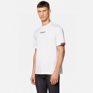 베르사체 남성 이니셜 화이트 티셔츠 - Versace Mens Initial White Tshirts - vec15x