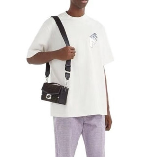 펜디 남성 화이트 티셔츠 - Fendi Mens White Tshirts - fec218x
