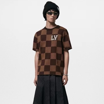 루이비통 남성 브라운 티셔츠 - Louis vuitton Mens Brown Tshirts - lvc335X