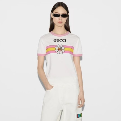 구찌 여성 화이트 티셔츠 - Gucci Womens White Tshirts - guc343x