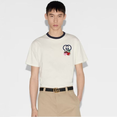 구찌 남성 화이트 티셔츠 - Gucci Mens White Tshirts - guc346x