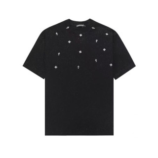 크롬하츠 남성 블랙 티셔츠- Chrom Hearts Mens Black Tshirts - chc127x