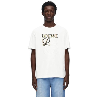 로에베 남성 화이트 반팔티 - Loewe Mens White Tshirts - loc327x