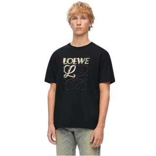 로에베 남성 블랙 반팔티 - Loewe Mens Black Tshirts - loc328x