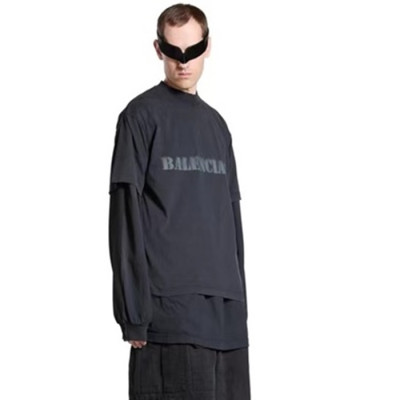 발렌시아가 남성 블랙 반팔티 - Balenciaga Mens Black Tshirts - bac206x