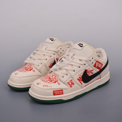 나이키 남/녀 화이트 스니커즈 - Nike SB Dunk Unisex White Sneakers - nis199x