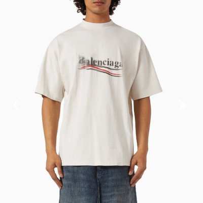 발렌시아가 남성 화이트 반팔티 - Balenciaga Mens White Tshirts - bac211x