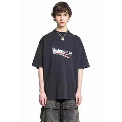 발렌시아가 남성 블랙 반팔티 - Balenciaga Mens Black Tshirts - bac212x