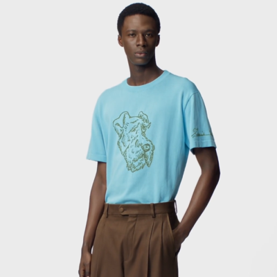 루이비통 남성 블루 티셔츠 - Louis vuitton Mens Blue Tshirts - lvc352x