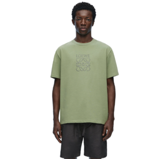 로에베 남성 그린 반팔티 - Loewe Mens Green Tshirts - loc329x