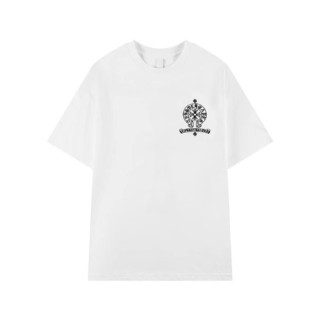 크롬하츠 남성 화이트 반팔티 - Chrom Hearts Mens White Tshirts - chc128x