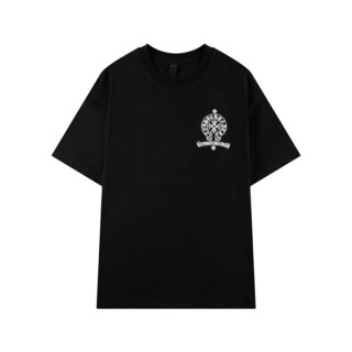 크롬하츠 남성 블랙 반팔티 - Chrom Hearts Mens Black Tshirts - chc129x