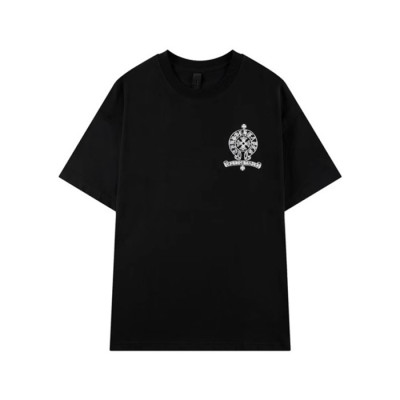 크롬하츠 남성 블랙 반팔티 - Chrom Hearts Mens Black Tshirts - chc129x