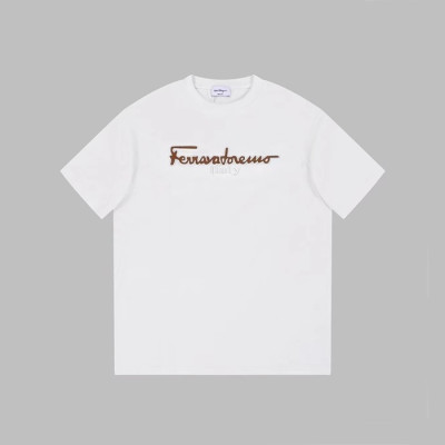 페라가모 남성 화이트 반팔티 - Ferragamo Mens White Tshirts - fec01x