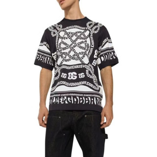 돌체앤가바나 남성 블랙 반팔티 - Dolce&Gabbana Mens Black Tshirts - doc13x