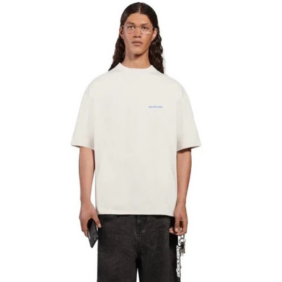 발렌시아가 남성 베이지 반팔티 - Balenciaga Mens Beige Tshirts - bac382x