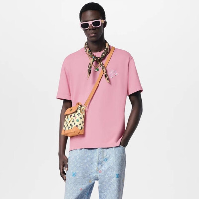 루이비통 남성 핑크 티셔츠 - Louis vuitton Mens Pink Tshirts - lvc419x