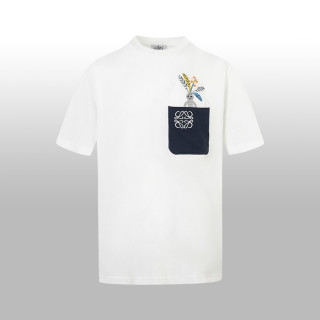 로에베 남/녀 화이트 반팔 티셔츠 - Loewe Unisex White Tshirts - loc428x