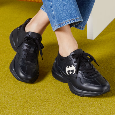 매장판 구찌 남/녀 블랙 라이톤 - Gucci Unisex Black Sneakers - gus618x