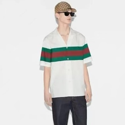 구찌 남성 화이트 반팔 셔츠 - Gucci Mens White Shirts - guc367x