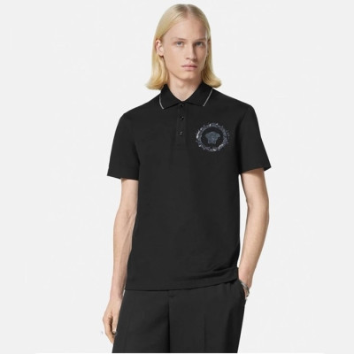 베르사체 남성 블랙 폴로 티셔츠 - Versace Mens Black Tshirts - vec492x