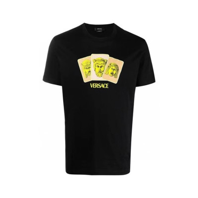베르사체 남성 블랙 반팔 티셔츠 - Versace Mens Black Tshirts - vec501x