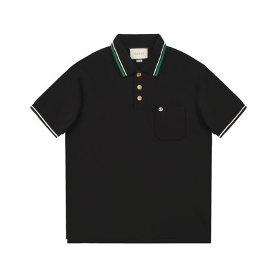 구찌 남성 블랙 폴로 반팔티 - Gucci Mens Black Polo Tshirts - guc507x