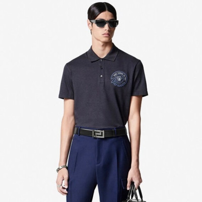 베르사체 남성 블랙 반팔 티셔츠 - Versace Mens Black Tshirts - vec508x