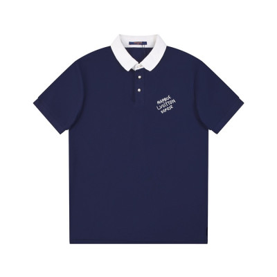 루이비통 남성 네이비 반팔 티셔츠 - Louis vuitton Mens Navy Tshirts - lvc510x