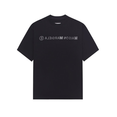 메종 마르지엘라 남/녀 블랙 반팔 티셔츠 - Maison Margiela Unisex Black Tshirts - mac523x