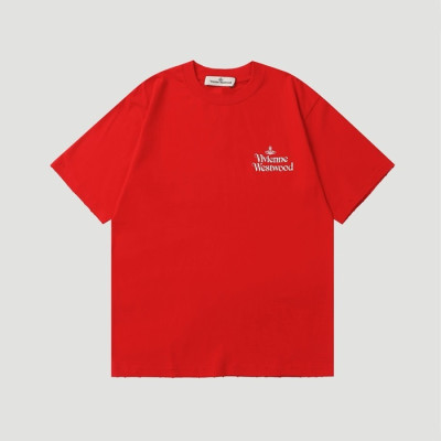 비비안웨스트우드 남/녀 레드 반팔 티셔츠 - Vivienne Westwood Unisex Red Tshirts - vic539x