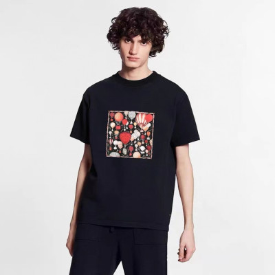 루이비통 남성 블랙 반팔티 - Louis vuitton Mens Black Tshirts - lvc382x