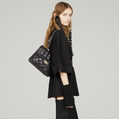 구찌 여성 블랙 데코 퀄팅 백 - Gucci Womens Black Deco Bag - gub1655x