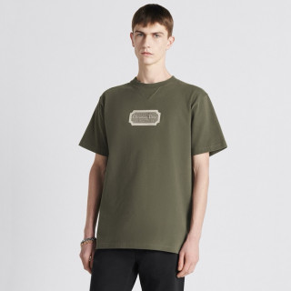 디올 남성 카키 반팔 티셔츠 - Dior Mens Khaki Tshirts - dic571x