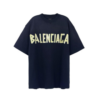 발렌시아가 남성 블랙 반팔 티셔츠 - Balenciaga Mens Purple Tshirts - bac582x