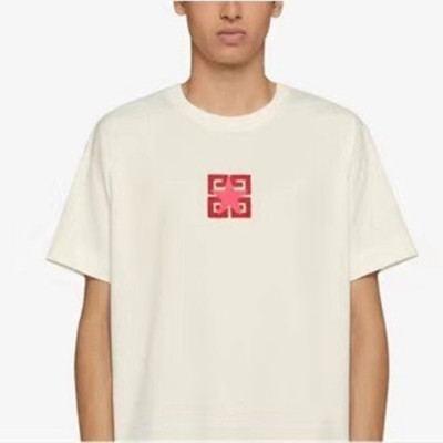 지방시 남성 아이보리 반팔 티셔츠 - Givenchy Mens Ivory Tshirts - gic585x