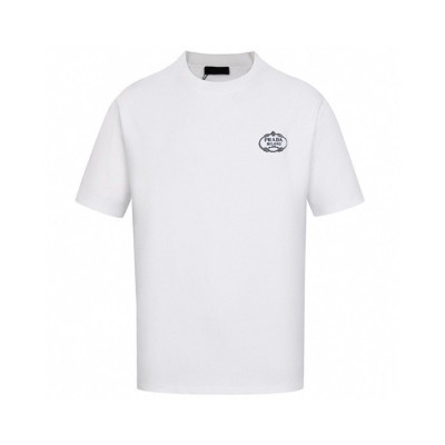 프라다 남성 화이트 반팔 티셔츠 - Prada Mens White Tshirts - prc586x