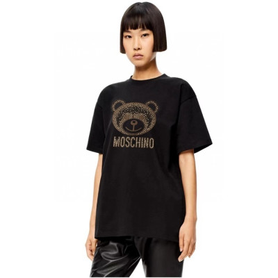 모스키노 여성 블랙 반팔티 - Moschino Womens Black Tshirts - moc591x