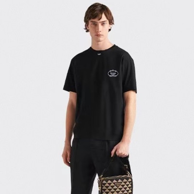 프라다 남성 블랙 반팔 티셔츠 - Prada Mens Black Tshirts - prc599x