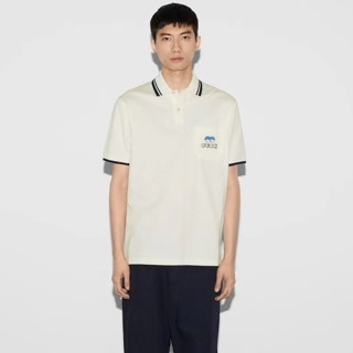 구찌 남성 화이트 폴로 티셔츠 - Gucci Mens White Polo Tshirts - guc342x