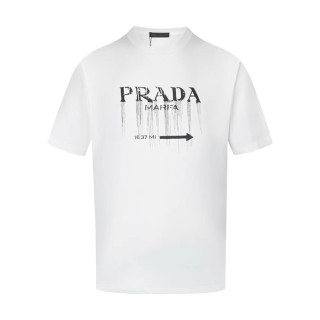 프라다 남성 화이트 반팔 티셔츠 - Prada Mens White Tshirts - prc588x
