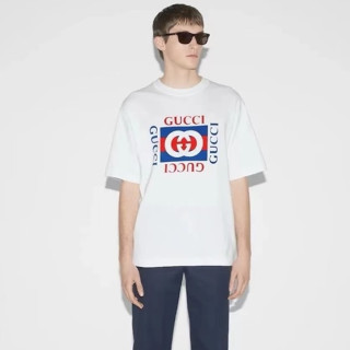 구찌 남성 화이트 반팔 티셔츠 - Gucci Mens White Tshirts - guc344x